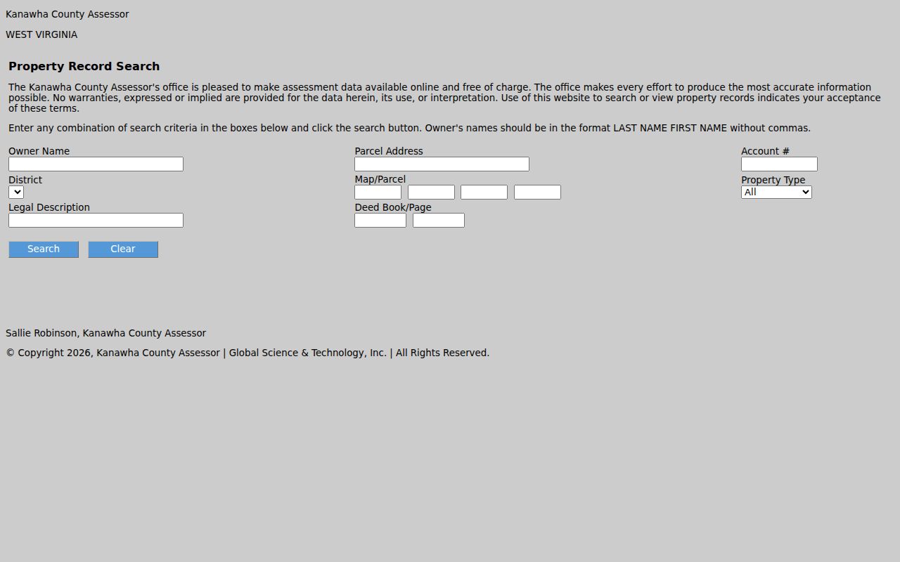Kanawha County residents directory assessor form
